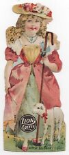1900s Little Bo Peep Die Cut Paper Toy Lion COFFEE K32 Stand Up Card picture