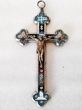 Antique Italian Murano Micromosaic Crucifix c. 1900. picture