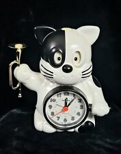 Vintage Rhythm Japan Bugle Rise & Shine Cat Talking Alarm Clock TESTED Works picture