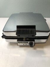 Vintage GE General Electric Waffle Maker Grill Iron Baker Chrome A2G48T picture