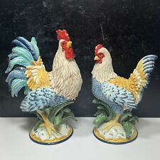 Fitz & Floyd MIrabelle Figurines Centerpieces Hen & Rooster Discontinued picture