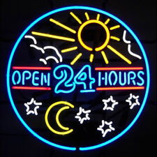 Open 24 Hours Neon Sign Bar Pub Store Restaurant Wall Decor Artwork Lamp 24