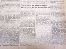 1935 MAY 12 NEW YORK TIMES - BARBARA HUTTON WILL WED DANISH COUNT - NT 4840 picture