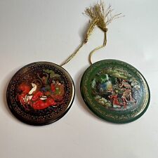 Pair (2) Russian Tianex Porcelain Vintage Christmas Ornaments 3
