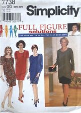 1990's Simplicity Women's Dress Pattern 7738 Size 26W-32W UNCUT picture