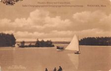 Webster Lake MA Massachusetts Skunk's Misery Union Point Sepia 1910s Postcard K2 picture