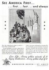 1939 Budweiser Beer: See America First Last and Always Vintage Print Ad picture