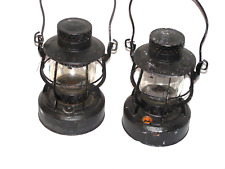 SET OF 2 VINTAGE DIETZ 8 DAYS N.Y USA ROADWAY OIL LAMP LANTERNS CLEAR GLOBS picture