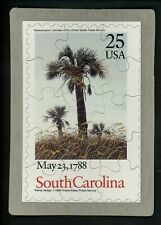 Novelty stamp PUZZLE postcard Scott #2343 South Carolina SC Constitution 1988 picture