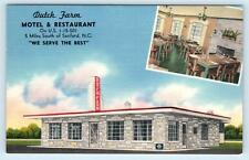 SANFORD, NC North Carolina~ DUTCH FARM RESTAURANT c1950s Roadside Linen Postcard picture
