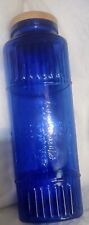 Vintage Cobalt Glass Blue Bale Top Jars /Canisters /Vase’s 11 In Tall With Lid picture