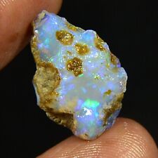 5.45Ct 100%Natural Ethiopian Crystal Black Opal Play Of Color Rough Specimen picture