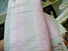 3 yards vintage fabric taffeta pink grey silver glitter thread striped picture