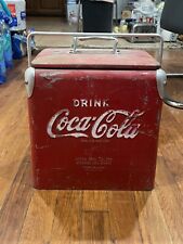 Vintage Coca Cola Cooler Action Mfg Trade Marked Metal 30s40s50s Mid Century picture