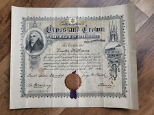 1916 International Cross & Crown Attendance Certificate. St. Peters Sunday Schoo picture