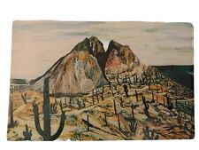Art~Desert Landscape~Mouth Artist Nyla Thompson~cactus Mountain Vintage Postcard picture