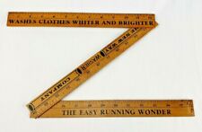 Vintage Antique Wooden Advertising Tri-Fold Folding Yardstick New Way Washer Co picture