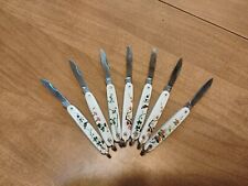 Vintage British Hong Kong Pocket Knife Lot Of 7 Small Size Sharp Great Condition picture