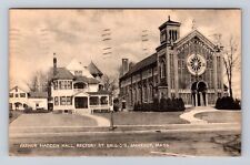 Amherst MA-Massachusetts, Father Madden Hall St Brigid's Vintage c1945 Postcard picture