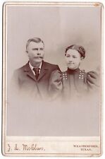CIRCA 1890s CABINET CARD J.L. McCHURE ROMANTIC HUSBAND & WIFE WEATHERFORD TEXAS picture