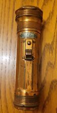 Antique Ray-O-Vac Solid Copper Flashlight 1920's Good Working Condition picture