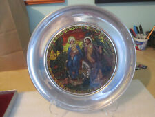 1982 Christmas Plate  Los Angeles Cathedral Stain Glass & Pewter #5868 picture