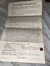 Antique New Hampshire Deed, Signed by Treasurer of Concord Park Commission Fiske picture