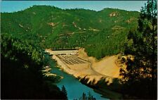 Trinity County CA-California, Fish Hatchery, Dam, Vintage Postcard picture