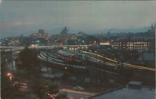 Roanoke, VA: 1959 Night View Of Roanoke - Vintage Virginia Postcard picture