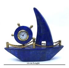 Lapis Lazuli Vintage Handmade Shelf Desk Clock Crystal Stone Afghanistan Carved picture