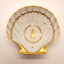 Antique Limoges France Shell Trinket Dish Gold Encrusted Hand Painted picture