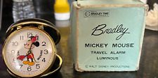 RARE Vintage Bradley Mickey Mouse Travel Alarm Clock Walt Disney Productions NEW picture