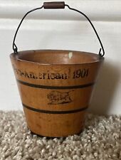RARE 1901 Pan-American Exposition Buffalo, NY Small Souvenir Wood Bucket Pail picture