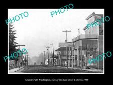 OLD 8x6 HISTORIC PHOTO OF GRANITE FALLS WASHINGTON THE MAIN St & STORES c1900 picture