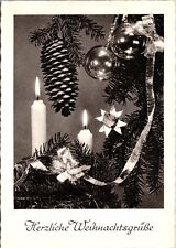 Vtg German Postcard Herzliche Weihnachtgrusse (Warm Christmas Greetings) tree picture