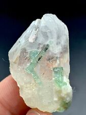 82 Carat Tourmaline Crystal On Quartz Specimen From Afghanistan picture