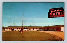 Plainwell MI-Michigan, The Gardens Motel Advertising, Vintage Souvenir Postcard picture