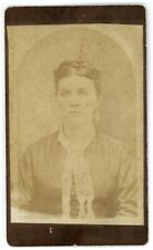 CIRCA 1880'S CDV Beautiful Woman Wearing Dress & Earrings Weldin Canal Dover, OH picture