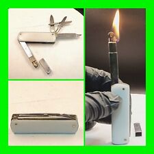 Unique Vintage Hidden Petrol Cigarette Lighter & Pocket Knife - Fully Functional picture