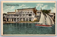 White Bear Lake Minnesota~White Bear Yacht Club~Sailboat~1917 Postcard picture