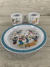 Walt Disney’s Mickey Mouse & Friends Musicians - Child's Plate & 2 Cups Vintage picture