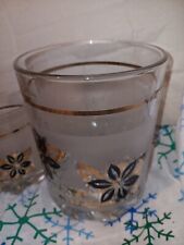 Vintage 7 Piece set 6 cocktail glasses and matching ice bucket Gold & Black  picture