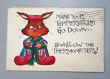 Vintage 1967 Postcard - MAKE YOUR TEMPERATURE GO DOWN... Get Well Soon Humor picture