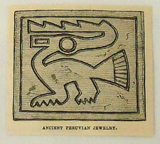 small 1881 magazine engraving ~ ANCIENT PERUVIAN JEWELRY picture