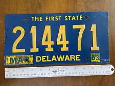 Vintage 1963 Delaware License Plate Tag 214471 Riveted Numbers picture