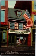 Betsy Ross House American Flag Philadelphia Pennsylvania Vintage Postcard B27 picture