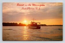 Sunset Manasquan Point Pleasant NJ New Jersey Postcard UNP VTG Unused Vintage picture