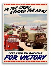 1940s “In The Army” WWII Historic Industrial Propaganda War Poster - 18x24 picture