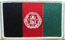 AFGHANISTAN Flag Embroidered Iron-On Patch AFGHAN AFGHANI WAR White Border picture