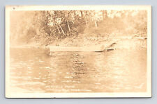 c1922 RPPC Row Boat Dock at Ashfield Pond Ashfield Mass MA Real Photo Postcard picture